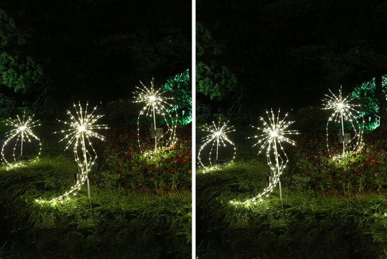 Solar LED Copper Wire Firework Lights – 3 Colours! £16.99 instead of £79.00