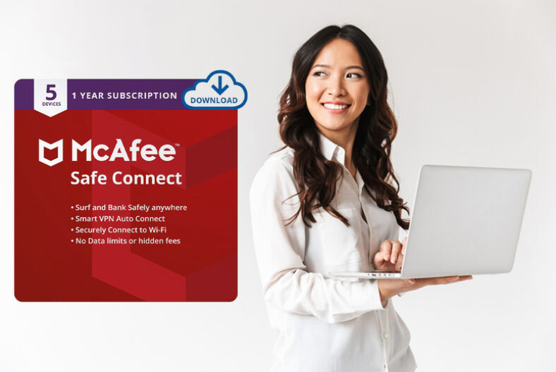 McAfee 2024 Safe Connect VPN 5 Devices £19.99 instead of £47.99