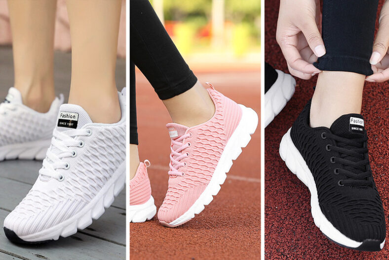 Women’s Trainers – Black, White or Pink £20.45 instead of £49.99