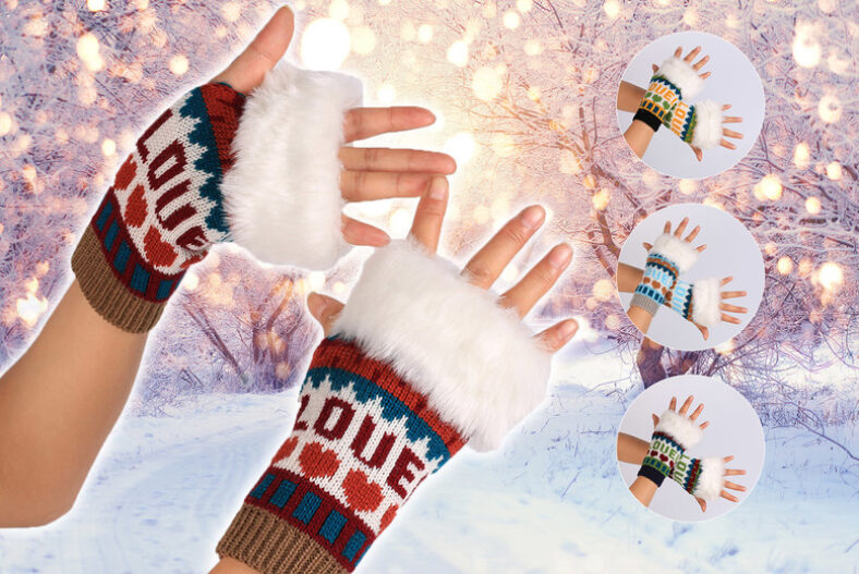 Women’s Winter Fingerless Gloves – 5 Colours £6.99 instead of £19.99
