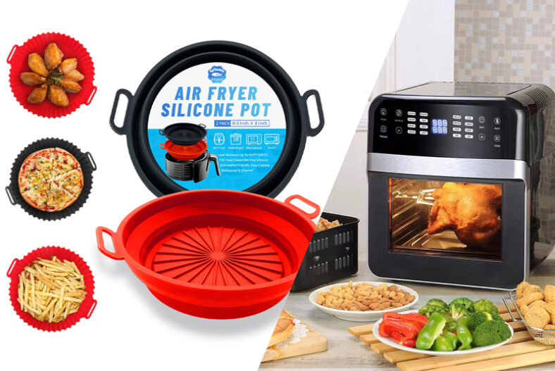 1 or 2 Reusable Air Fryer Silicone Pots – 4 Colours & 2 Sizes! £7.99 instead of £19.99
