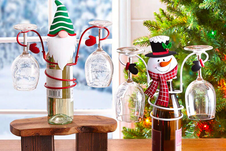 Christmas Character Wine Bottle and Glass Holder – 3 Styles! £4.99 instead of £13.98