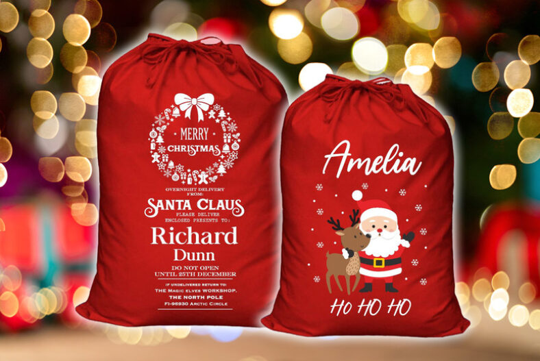 Personalised Red Christmas Stocking £8.99 instead of £24.99