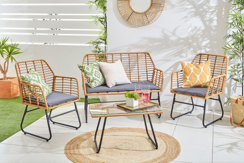 Bamboo Style Table & Chairs Set – 2 and 4-Seater Options £115.99 instead of £399.98