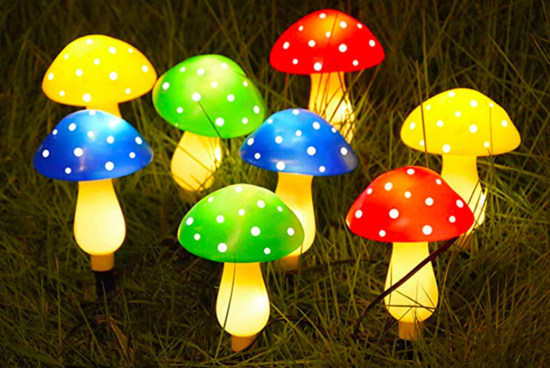 Set of Mushroom Garden Lights – Red or Multicolour £11.99 instead of £24.99