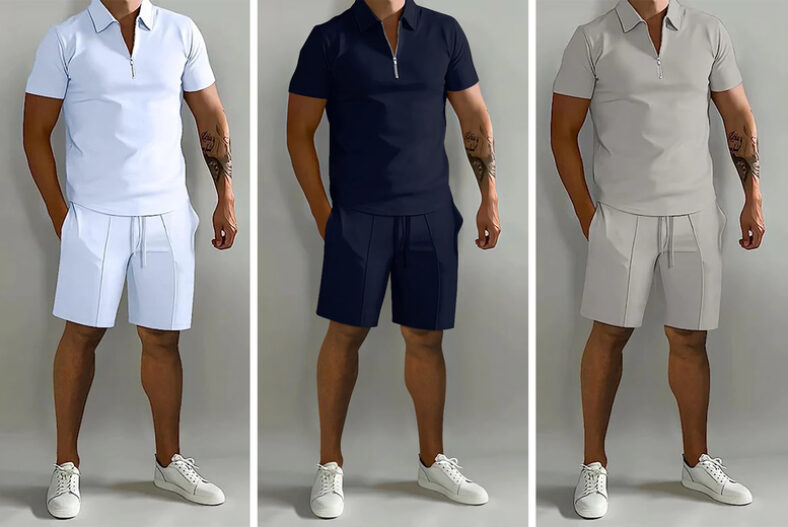 Men’s Two-Piece Polo T-shirt and Shorts in 5 Colours £13.99 instead of £27.99