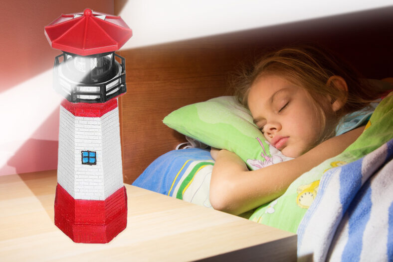 Lighthouse Solar Lamp with Rotating Light – Red or Black £14.99 instead of £39.00