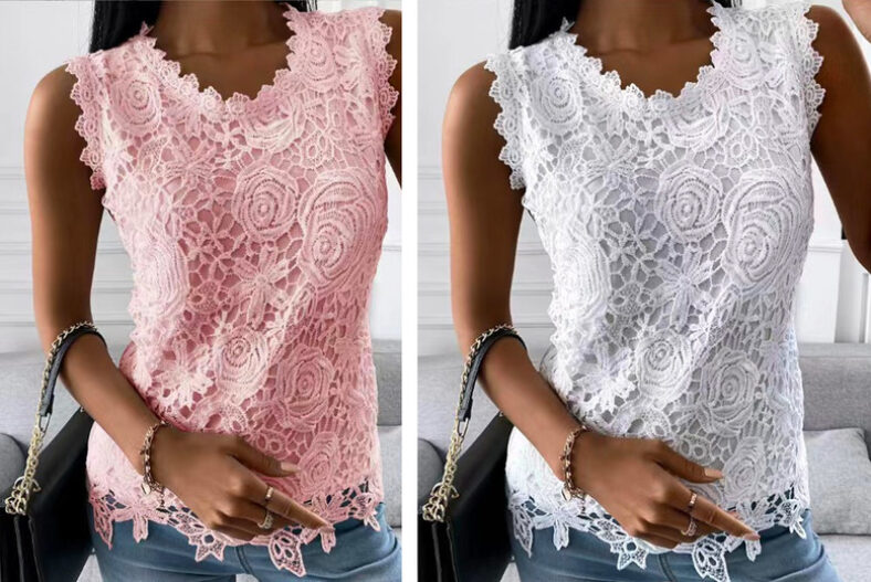 Women’s Summer Lace Tank Top – 5 Colours Options £8.99 instead of £19.95
