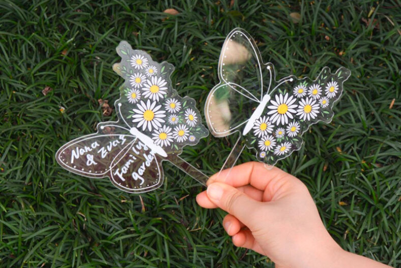 Clear Custom Plant Markers & White Pen – 9 Options £6.99 instead of £19.99