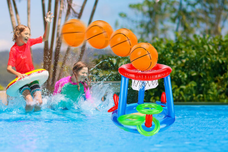 Inflatable PVC Swimming Pool Basketball Hoop Set £8.99 instead of £15.99