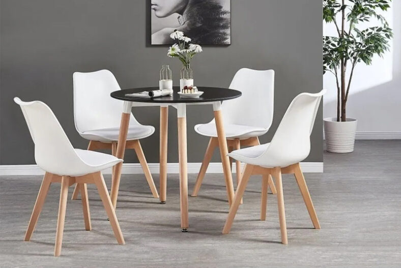 Scandi Round Table & Chairs Set – 8 Chair Colours! £199.00 instead of £398.00