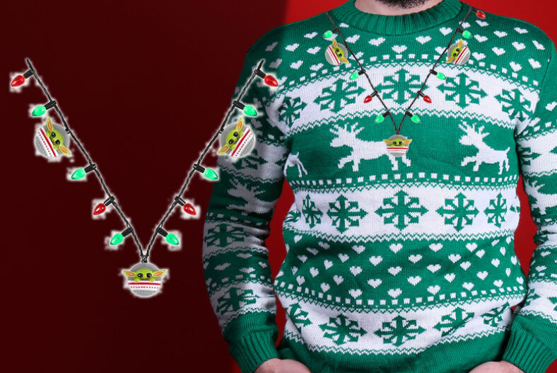 Holiday Sparkle with Baby Yoda Light Up Xmas Necklace £3.99 instead of £7.99