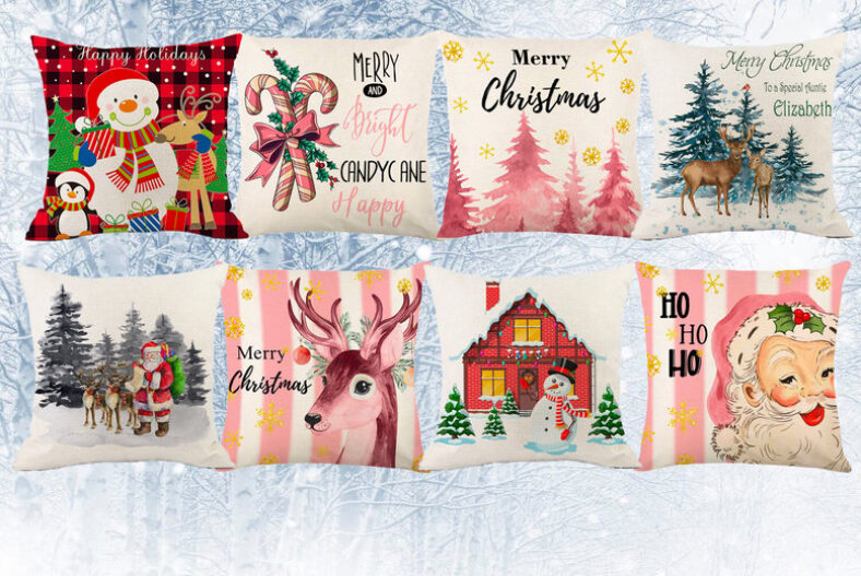 Christmas Throw Pillow Cover in 8 Designs £4.99 instead of £14.99