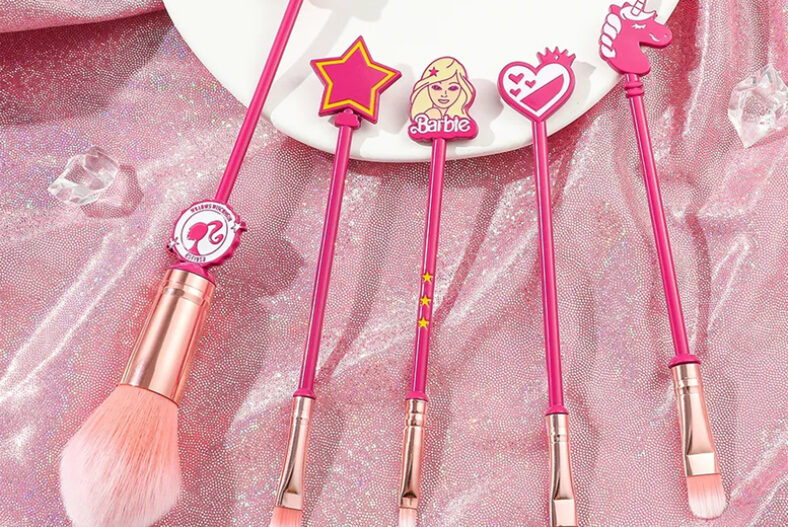 Barbie Inspired Make Up Brush Set with Mirror Option £6.99 instead of £19.99