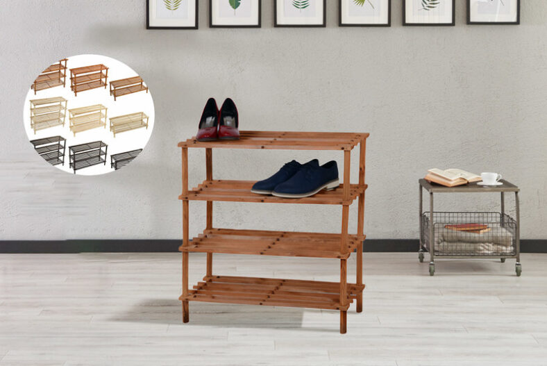 Wooden Shoe Rack in 3 Sizes and 3 Colours £7.99 instead of £27.00