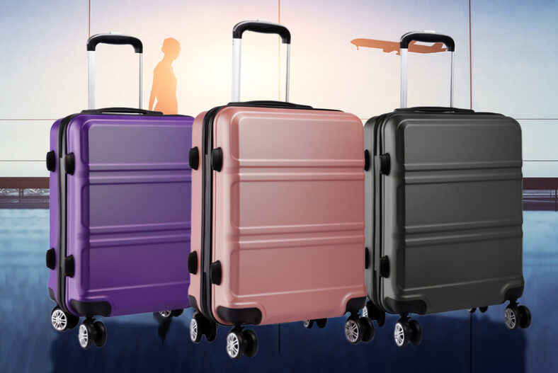 20 Inch Sculpted Cabin Luggage Suitcase – 9 Colour Options £26.99 instead of £41.95