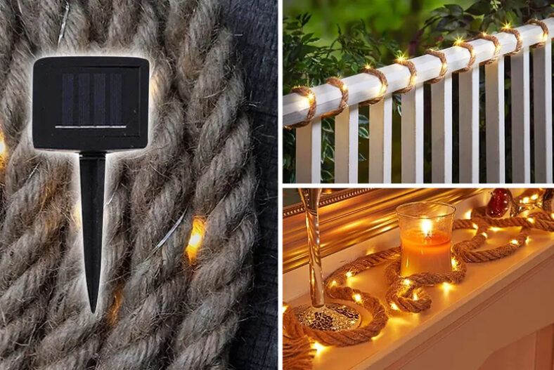 Hemp Rope with Solar Powered LED Fairy Lights in 2 Variants £8.99 instead of £29.90