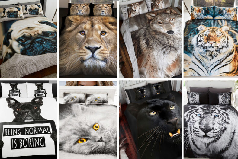 3D Wildlife Design Printed Bedding Set – 9 Designs & 3 Sizes! £18.99 instead of £36.99