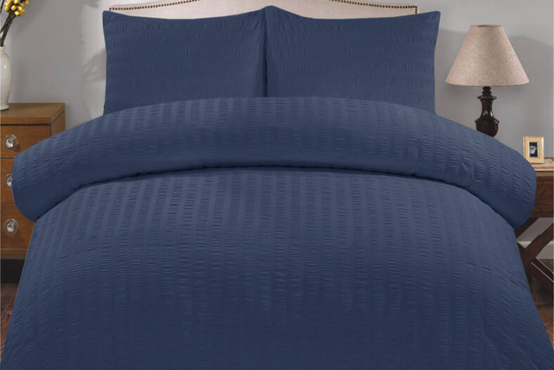 From £11.99 instead of £40 for a seersucker duvet cover set or from £16.99 for a seersucker duvet cover set with fitted sheet from Northern Luxe – save up to 70%