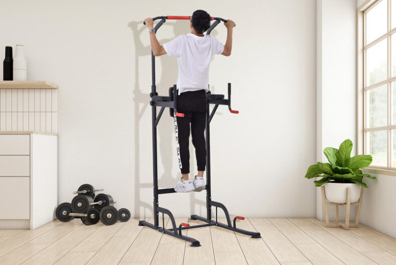 Home Gym Power Tower Pull Up Bar and Dip Station Workout £79.00 instead of £156.99