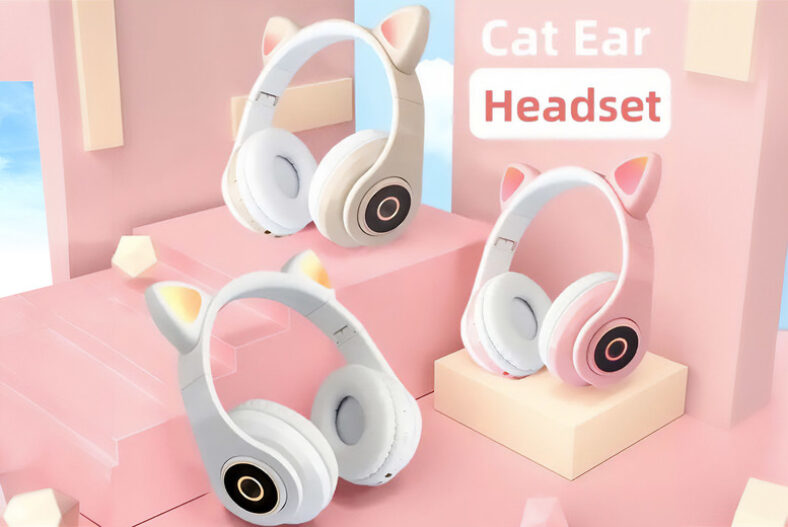 £12.99 instead of £39.99 for a pair of Cat Ear Wireless Foldable Headphones from Just Gift Direct – save 68%