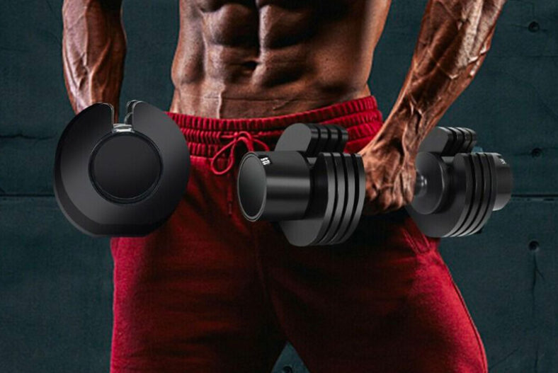 £59 instead of £88.99 for a 5-in-1 Black Adjustable Dumbbell with Non-Slip Metal Handle from Costway – save 34%