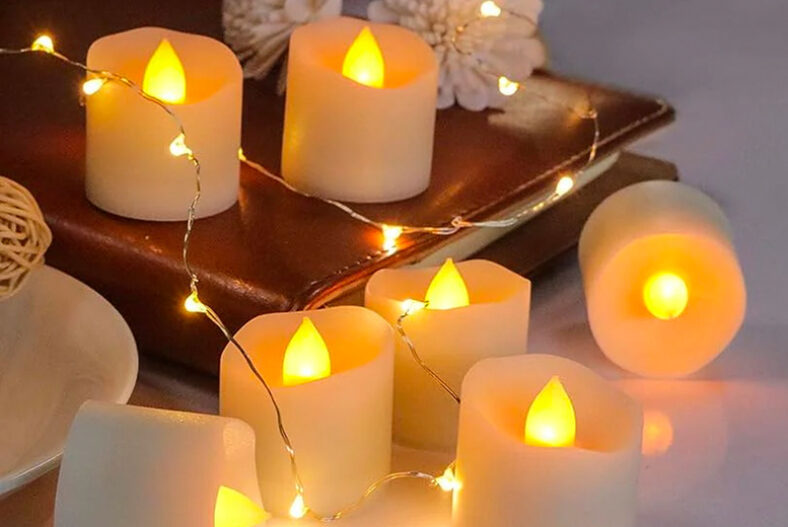 £8.99 instead of £27.99 for a 12-pack flickering LED tealight candles set from Shop In Store – save 68%