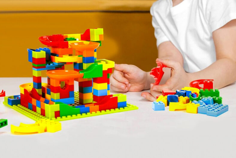 Kids Silly Face Marble Run Building Block Set – From 72pc to 514pc! £7.99 instead of £19.99