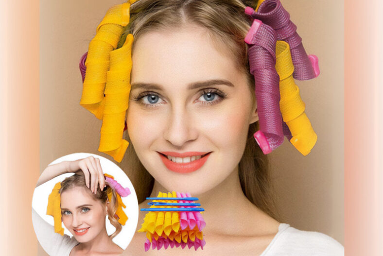 £5.99 instead of £18.99 for an 18Pcs magic spiral hair curlers set from UK Dream Store – save 68%