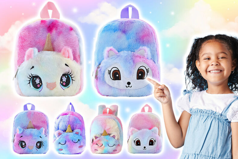 £7.99 instead of £19.99 for a Kids’ Mini Plush Unicorn Backpack in 2 Designs and 4 Colours from Just Dealz – save 60%