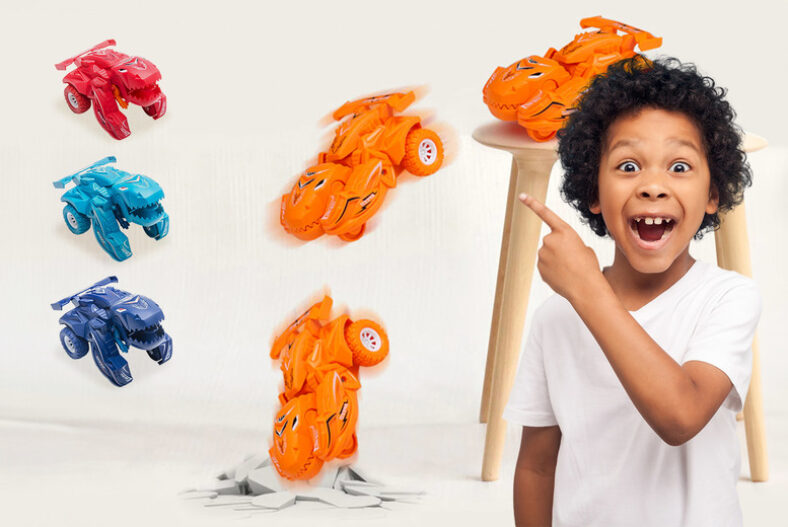 2 in 1 Kids Transforming Dinosaur Toy Car in 4 Colours £6.99 instead of £22.99