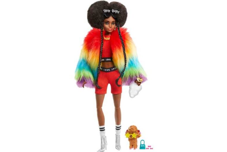 £12.95 instead of £32.99 for a Barbie Extra Doll in Furry Rainbow Coat – save up to 61%