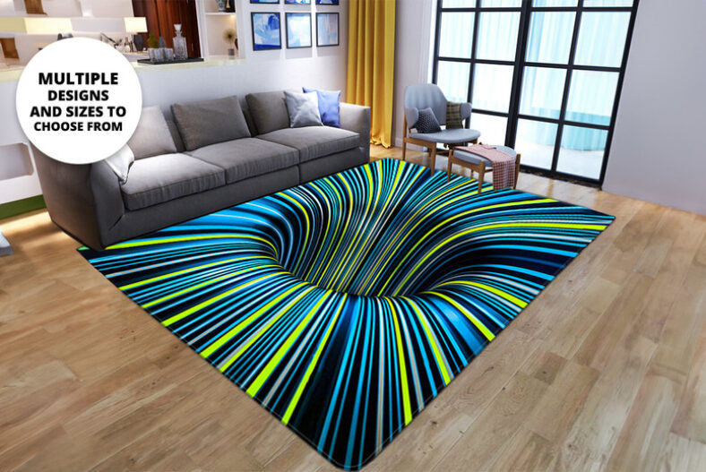£6.99 instead of £14.99 for a 40cm x 60cm Trippy Optical Illusion Rug, £9.99 for a 50cm x 80cm Rug or £14.99 for a 60cm x 90cm Rug from Pollyjoy – save up to 53%
