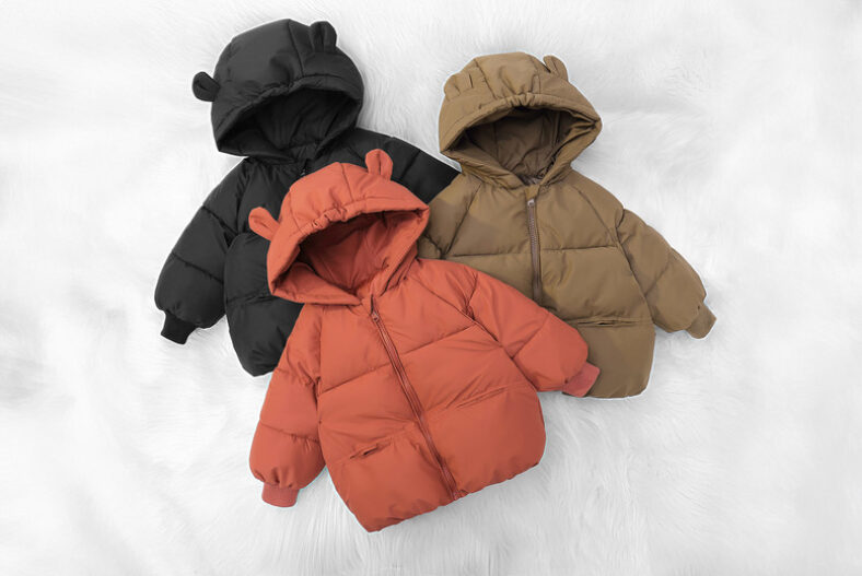 Kids’ Cute Bear Puffer Padded Jacket – 3 Colours! £14.99 instead of £29.99