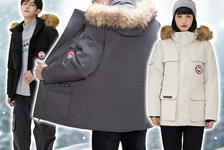 From £18.99 for a unisex red Canada Goose-Inspired hooded down jacket from Obero – save up to 68%