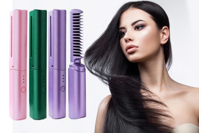£8.99 instead of £19.99 for a USB portable wireless hair straightening comb from Obero – save 55%