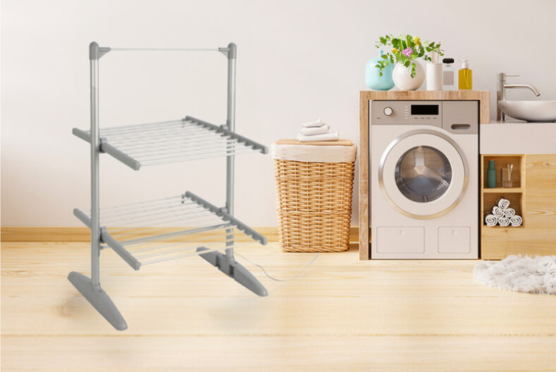 2-Tier Electric Heated Clothes Airer with or without Cover £14.99 instead of £34.99