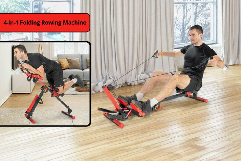 4-in-1 Folding Rowing Machine with Smart Control Panel! £99.99 instead of £277.99