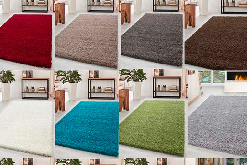 Colourful Shaggy Living Room Rug – 5 Sizes & 15 Colours £9.99 instead of £19.99