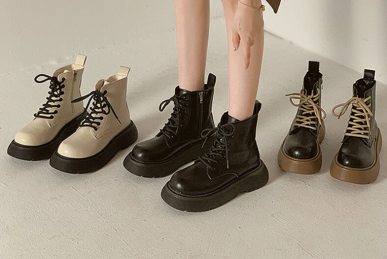 Gothic Lace Ankle Boots in 5 Sizes and 3 Colours for Women £18.99 instead of £39.99