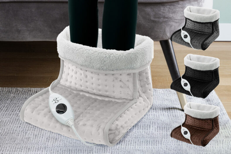 £19.99 instead of £49.99 for an electric heating pad for feet with four colour options from Chimp Online – save 60%