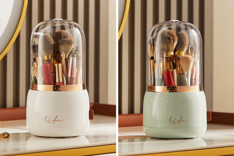 £11.99 instead of £29.99 for a 360 Degree Rotating Makeup Brush Organiser with Lid from Just Dealz – save 60%