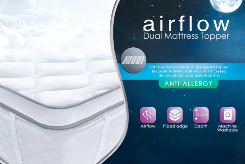 Quilted Air Flow Mattress Topper in 4 Sizes £34.99 instead of £79.99