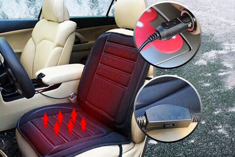 Universal 12V Heated Car Seat Cover in Black £11.99 instead of £19.99