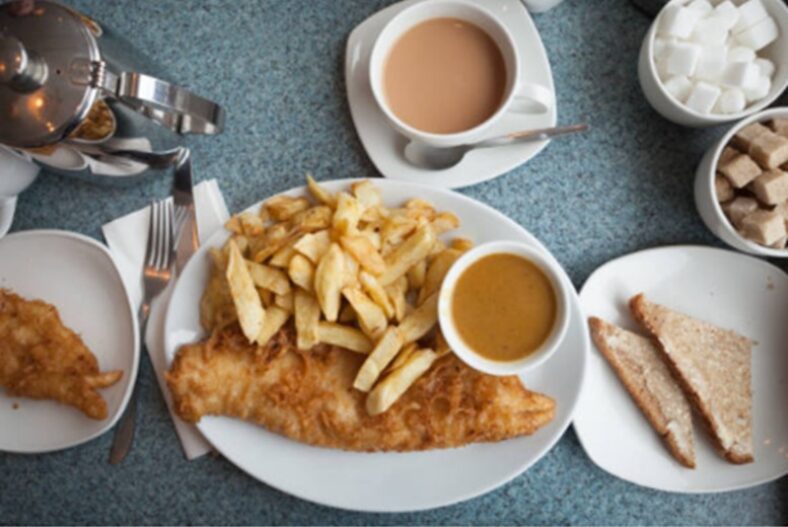 Fish and Chips with Tea for 2 or 4- Tesoro Mio, High Street Glasgow £10.00 instead of £17.50