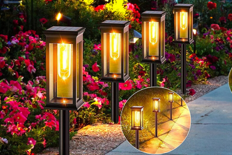 £12.99 instead of £29.99 for a Pack of 2 Solar Outdoor Tungsten Lawn Lamps or £29.99 for a Pack of 4 from Just Gift Direct – save up to 57%