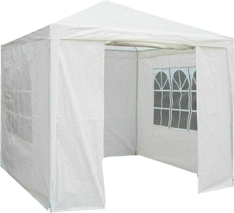 Gr8 Garden Gazebo with Sides Outdoor Waterproof Beach Party Festival Camping Tent Canopy Wedding Marquee Awning Shade 3mx3mx2.45m[White]