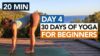 20 Min Full Body Beginner Yoga Flow (Day 4) 30 Days of Yoga For Beginners