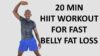 20 Minute HIIT Workout to Lose Belly Fat Fast🔥Burn 250 Calories🔥