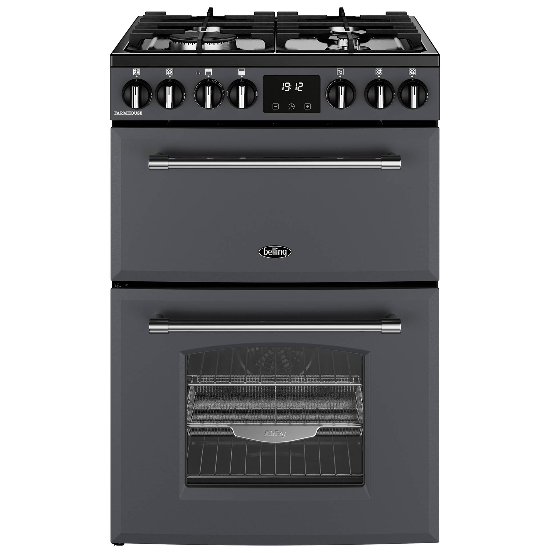 Belling 444411812 60cm Wide Farmhouse Double Oven Dual Fuel Cooker in